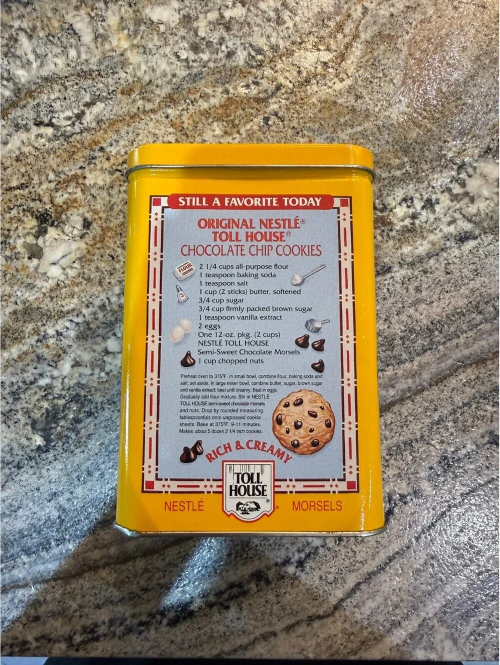 Vintage Nestlé Toll House Cookies Metal Collectible Tin Reproduction